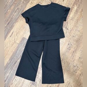 Black Textured Two-Piece Set